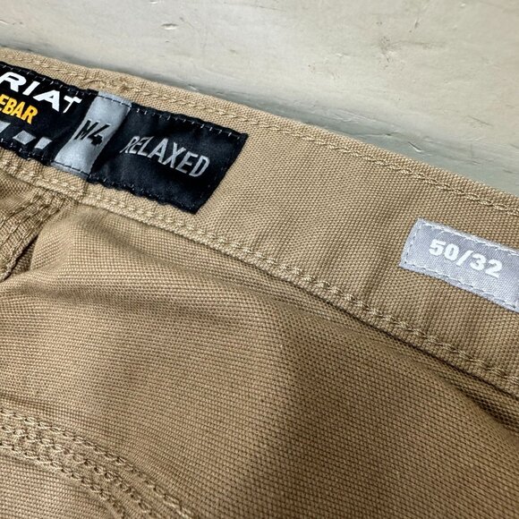 Ariat Rebar M4 Pants Mens 50X32 Relaxed Straight Stretch Utility Canvas Workwear - Picture 4 of 12